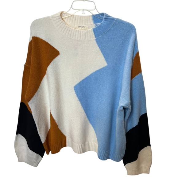 A Beautiful Soul Captivating Abstract Bullover Cowl Neck Sweater NWT - Picture 10 of 10